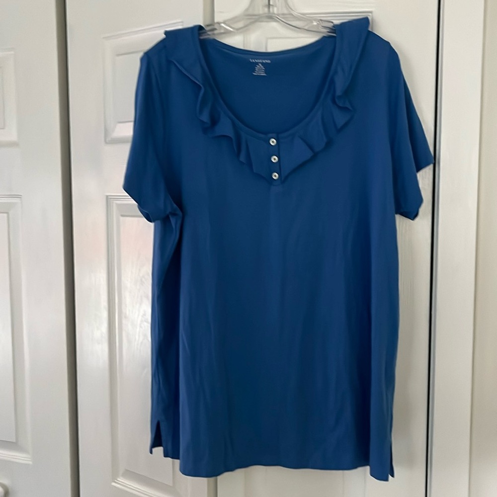 COPY - Lands End NWOT blue short sleeve tunic top size 1X